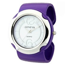 Round Face Metal Bangle Style - Purple