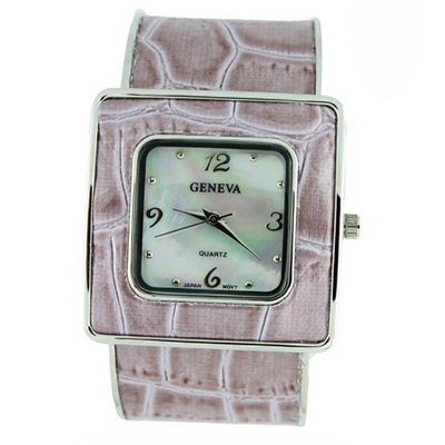 Square Cuff w/ Croco Texture Design - Lavender