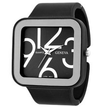 uHPW New Age Fashion Cuff with Square Face and Matte Chic Finish - Black 