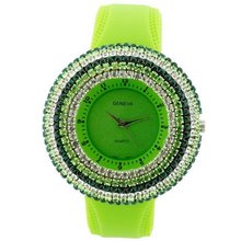 uHPW Rhinestone Face w/ Stripe Design - Lime 