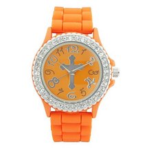 uHPW Round Face Silicone Style w/ Cross Symbol - Orange 