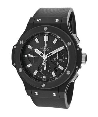 Big Bang Automatic Chronograph Black Textured Dial Black Rubber