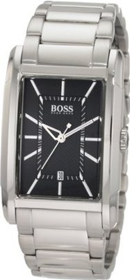 BOSS Black Large Rectangular Black Dial