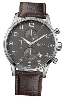 BOSS HUGO BOSS Stainless Steel & Leather Chronograph , 44mm