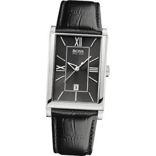 Hugo Boss 1512385 Stainless Steel Case Black Leather mineral &