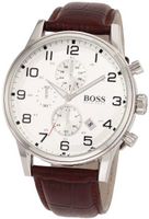 Hugo Boss 1512447 H2006 Chronograph Silver Dial Brown Leather