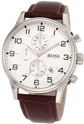 Hugo Boss 1512447 H2006 Chronograph Silver Dial Brown Leather