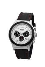 Hugo Boss 44mm Black Rubber Stainless Steel Case Quartz 1512499