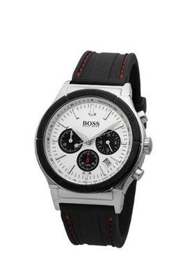 Hugo Boss 44mm Black Rubber Stainless Steel Case Quartz 1512499