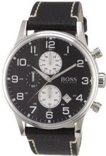 Hugo Boss Chronograph Black Dial Black Leather 1512569