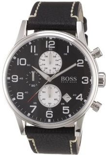 Hugo Boss Chronograph Black Dial Black Leather 1512569
