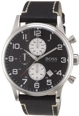 Hugo Boss Chronograph Black Dial Black Leather 1512569