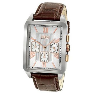 Hugo Boss Chronograph Silver Dial Brown Leather 1512725