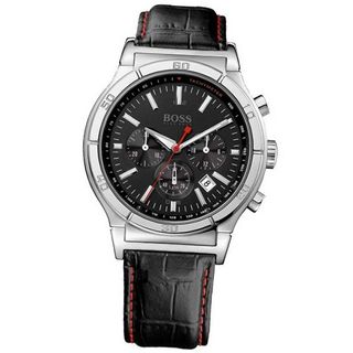 Hugo Boss Gents Chronograph with Black Leather Strap