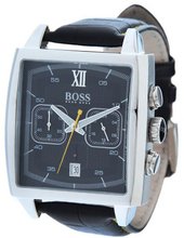 Hugo Boss Square Chronograph Black Dial Black Leather 1512733