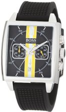 Hugo Boss Square Chronograph Black Dial Black Rubber 1512732