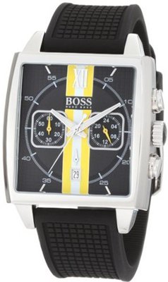 Hugo Boss Square Chronograph Black Dial Black Rubber 1512732