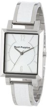 Hush Puppies HP.3616L.1501 Signature Rectangular Stainless Steel White Genuine Leather