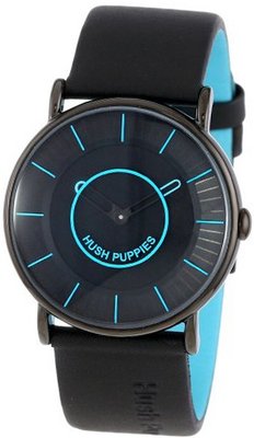 Hush Puppies HP.3680M.2503 Freestyle Black Ion-Plated Coated Stainless Steel Genuine Leather