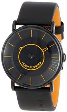 Hush Puppies HP.3680M.2518 Freestyle Black Ion-Plated Coated Stainless Steel Genuine Leather