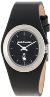 Hush Puppies HP.3790L.2502 Signature Stainless Steel Oval Black Genuine Leather
