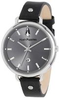 Hush Puppies HP.3802L.2502 Signature Stainless Steel Black Genuine Leather Date
