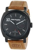 Hush Puppies HP.7119M.2502 Signature Black Ion-Plated Coated Stainless Steel Brown Leather Date