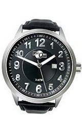 HydrOlix 3-Hand Black Leather/Black Dial Unisex #XA00222