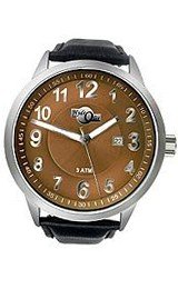 HydrOlix 3-Hand Black Leather/Brown Dial Unisex #XA00225