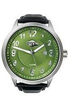 HydrOlix 3-Hand Black Leather/Green Dial Unisex #XA00224