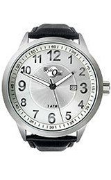 HydrOlix 3-Hand Black Leather/Silver Dial Unisex #XA00221