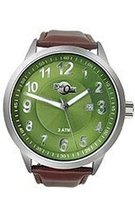 HydrOlix Three-Hand Brown Leather/Green Dial #XA00219
