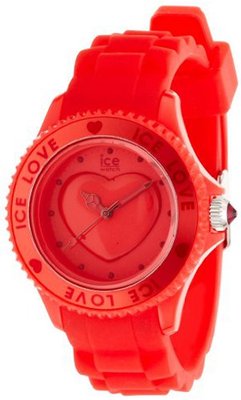 Plastic Resin Ice Love Red Dial Silicone Strap