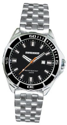 Immersion IM6868 Gents Quartz Analogue Black Dial Grey Steel Strap
