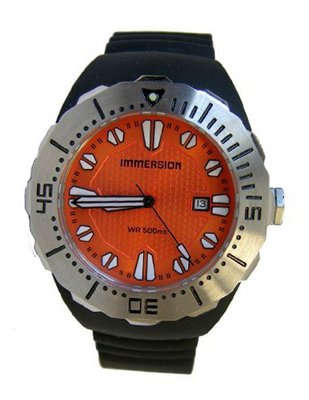 Immersion IM6992 Gents Automatic Analogue Orange Dial Black Plastic Strap