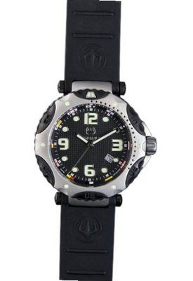 Immersion IM7201 Gents Quartz Analogue Black Dial Black Silicone Strap