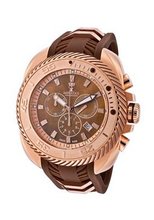 Gear Head Chrono Brown MOP Dial 18k Rose Gold Plated Case Brown Polyurethane