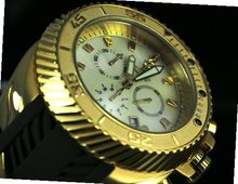 Gear Head Chronograph Champagne MOP Dial Black Polyurethane