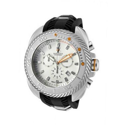 Gear Head Chronograph White Super Luminous Dial Black Polyurethane