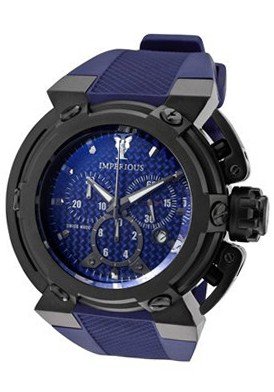X-Wing Chronograph Blue Carbon Fiber Dial Black IP Case Blue Polyurethane