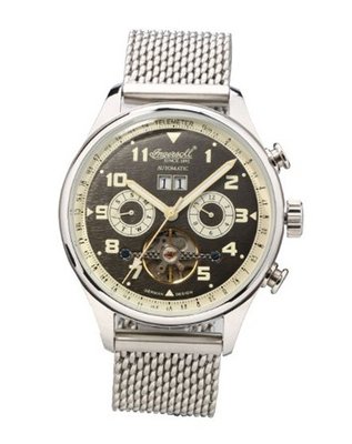 Ingersoll IN1308BKMB Crokett Analog Display Automatic Self Wind Silver
