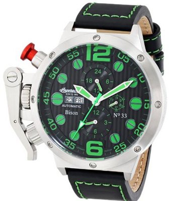 Ingersoll IN1629GR Bison No. 33 Analog Display Automatic Self Wind Black