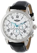 I By Invicta 90242-002 Chronograph Silver Dial Black Leather