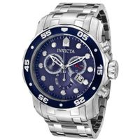 Invicta 0070 "Pro Diver Collection" Stainless Steel and Blue Dial