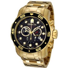 Invicta 0072 Pro Diver Collection Chronograph 18k Gold-Plated