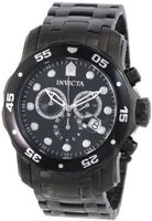 Invicta 0076 Pro Diver Collection Chronograph Black Ion-Plated Stainless Steel