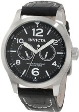 Invicta 0764 II Collection Black Dial Black Leather