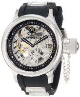 Invicta 1088 Russian Diver Stainless Steel and Black Polyurethane Mechanical with Skeleton Window