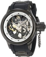 Invicta 1091 Russian Diver Stainless Steel and Black Polyurethane Mechanical with Skeleton Window