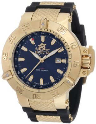 Invicta 1150 Subaqua Noma III GMT Blue Dial Black Polyurethane